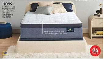 JC Penney Serta renewed night pillowtop queen mattress offer