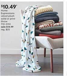 JC Penney Home expressions velvet plush solid or print throw offer