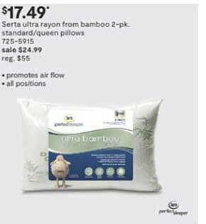 JC Penney Serta ultra rayon from bamboo 2-pk. standard-queen pillows offer