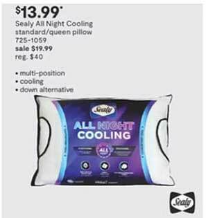 JC Penney Sealy all night cooling standard-queen pillow offer