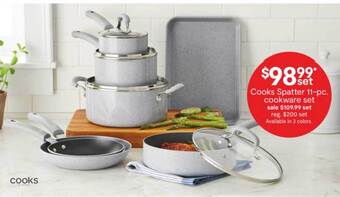 JC Penney Cooks spatter 11-pc. cookware set offer