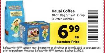 Safeway Kauai coffee offer