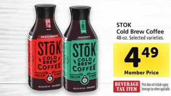 Safeway Stok cold brew coffee offer