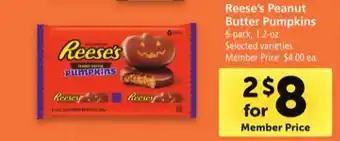 Safeway Reese's peanut butter pumpkins offer