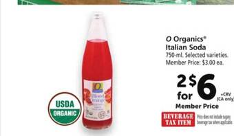 Safeway O organics italian soda offer