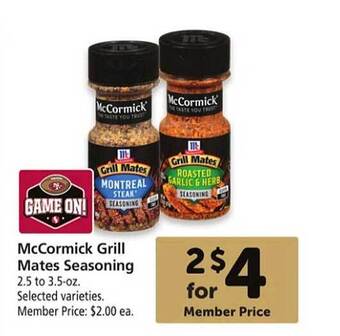 Safeway Mccormick grill mates seasoning offer