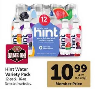 Safeway Hint water offer