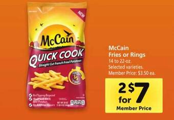 Safeway Mccain fries or rings offer