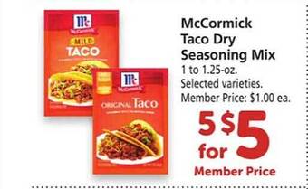 Safeway Mccormick taco dry seasoning mix offer