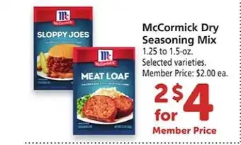 Safeway Mccormick dry seasoning mix offer
