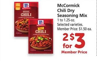 Safeway Mccormick chili dry seasoning mix offer