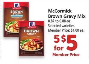 Safeway Mccormick brown gravy mix offer