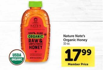 Safeway Nature nate's organic honey offer