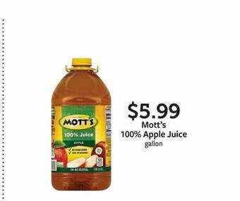 Fareway Mott's 100% apple juice offer