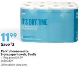 Staples Perk Choose-a-size 2-ply Ppaer Towels offer