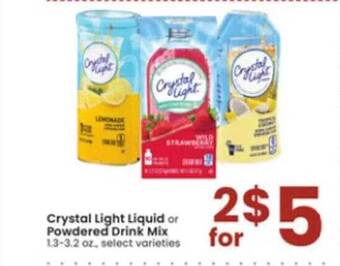 Albertsons Crystal light liquid or powdered drink mix offer