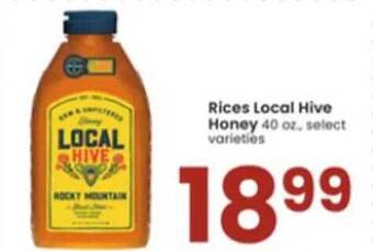 Albertsons Rices local hive honey offer