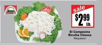 Rancho Markets El campesino ricotta cheese offer