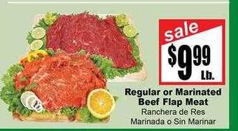Rancho Markets Regular or marinated beef flap meat offer