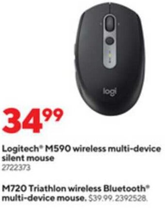 Staples Logitech M590 Wireless Multi-Device Silent Mouse offer