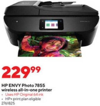 Staples HP Envy Photo 7855 Wireless All-in-One Printer offer