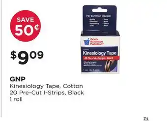 Good Neighbor Pharmacy Gnp kinesiology tape, cotton 20 pre - cut i - strips offer