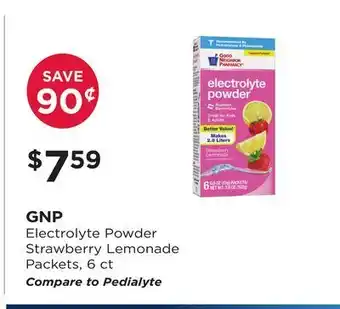 Good Neighbor Pharmacy Gnp electrolyte powder strawberry lemonade packets offer