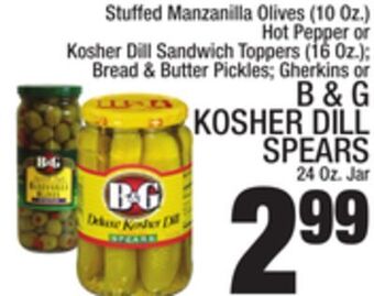 C Town B & g kosher dill spears 24 oz. jar offer
