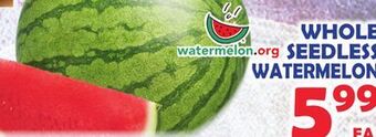 Bravo Supermarkets Whole seedless watermelon offer