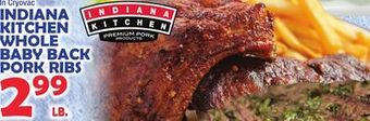 Bravo Supermarkets Indiana kitchen whole baby back pork ribs offer