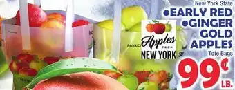 Bravo Supermarkets Early red, ginger gold apples offer