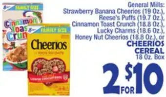 Bravo Supermarkets Cheerios cereal 18 oz. box offer