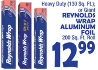 Bravo Supermarkets Reynolds wrap aluminum foil, 200 sq. ft. roll offer