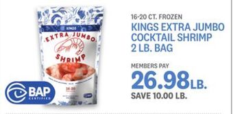 Kings Food Markets Kings extra jumbo cocktail shrimp offer