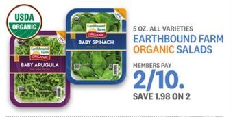 Kings Food Markets Earthbound farm organic salads offer