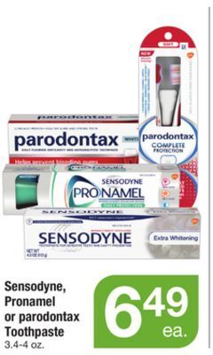 ACME Sensodyne, pronamel or parodontax toothpaste offer