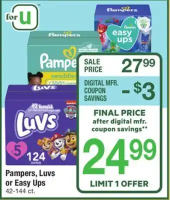 ACME Pampers, luvs or easy ups offer