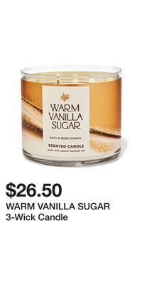 Bath & Body Works Warm vanilla sugar 3-wick candle offer
