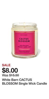 Bath & Body Works White barn cactus blossom single wick candle offer
