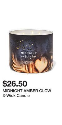 Bath & Body Works Midnight amber glow 3-wick candle offer