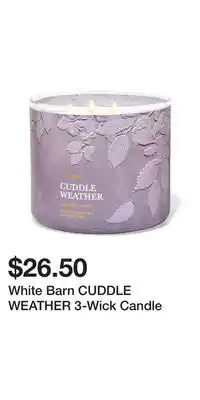 Bath & Body Works White barn cuddle weather 3-wick candle offer