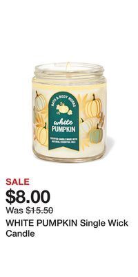 Bath & Body Works White pumpkin single wick candle offer