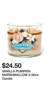 Bath & Body Works Vanilla pumpkin marshmallow 3-wick candle offer