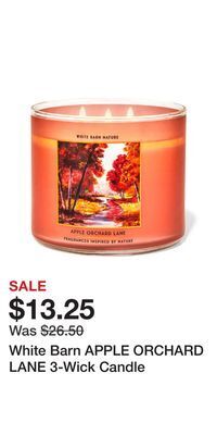 Bath & Body Works White barn apple orchard lane 3-wick candle offer