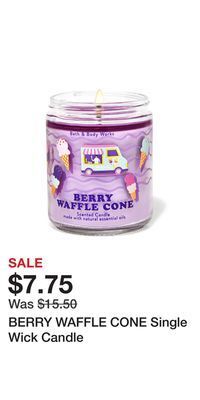 Bath & Body Works Berry waffle cone single wick candle offer