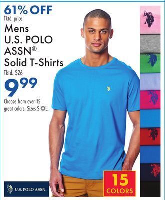 Boscov's Mens u.s polo assn® solid t-shirts offer