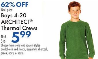 Boscov's Boys 4-20 architect® thermal crews offer