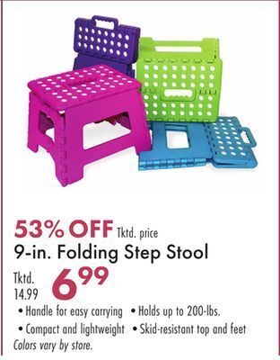 Boscov's 9-in. folding step stool offer