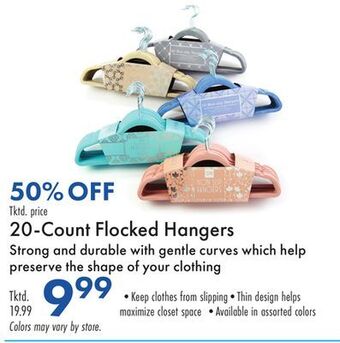 Boscov's 20-count flocked hangers offer