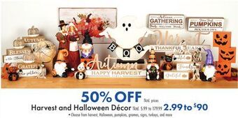 Boscov's Harvest and halloween décor offer